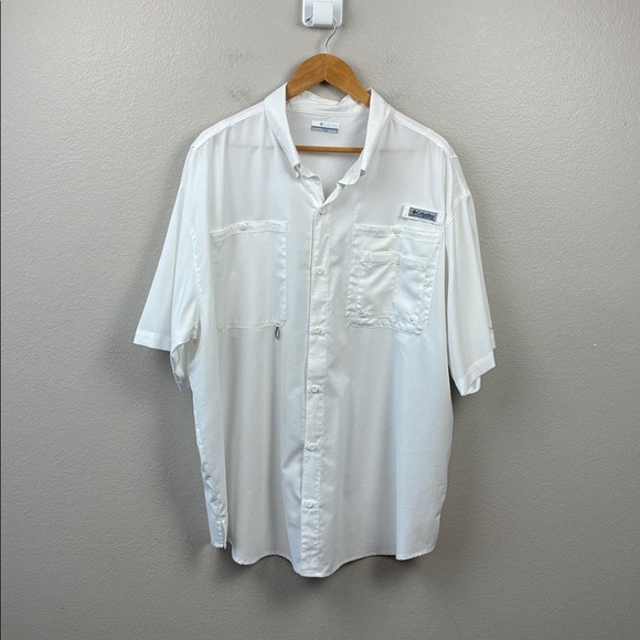 Columbia PFG Tamiami Shirt Short Sleeve White Outdoor Golf Fishing Gorpcore XXL - Picture 4 of 7